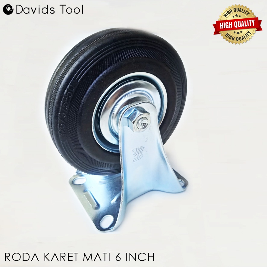 Roda Troli Gerobak Etalase Lemari Karet Ban Caster 6 Inch Mati