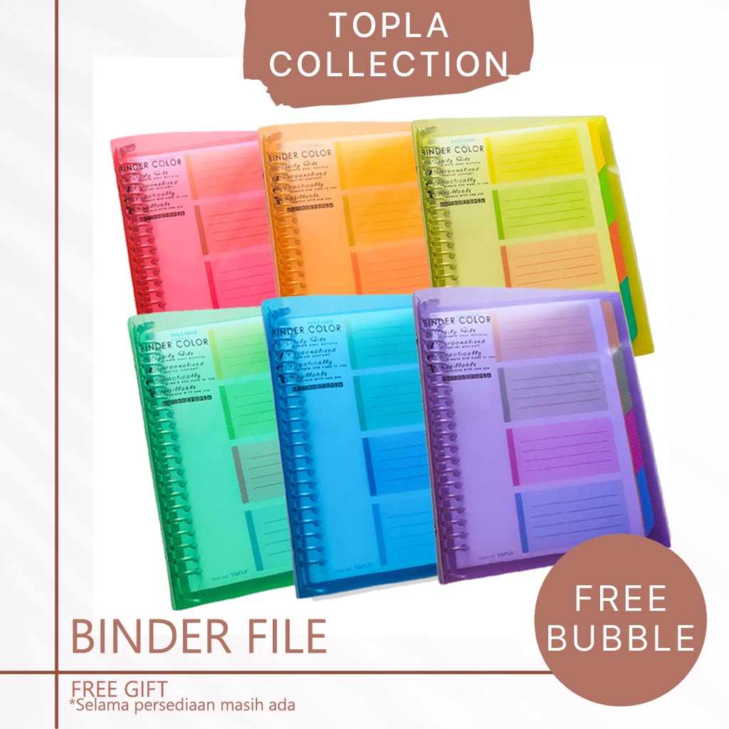 

TOPLA Binder File Note Catatan A5 B5 File 20 26 Ring Besi Untuk Kuliah Sekolah Kantor