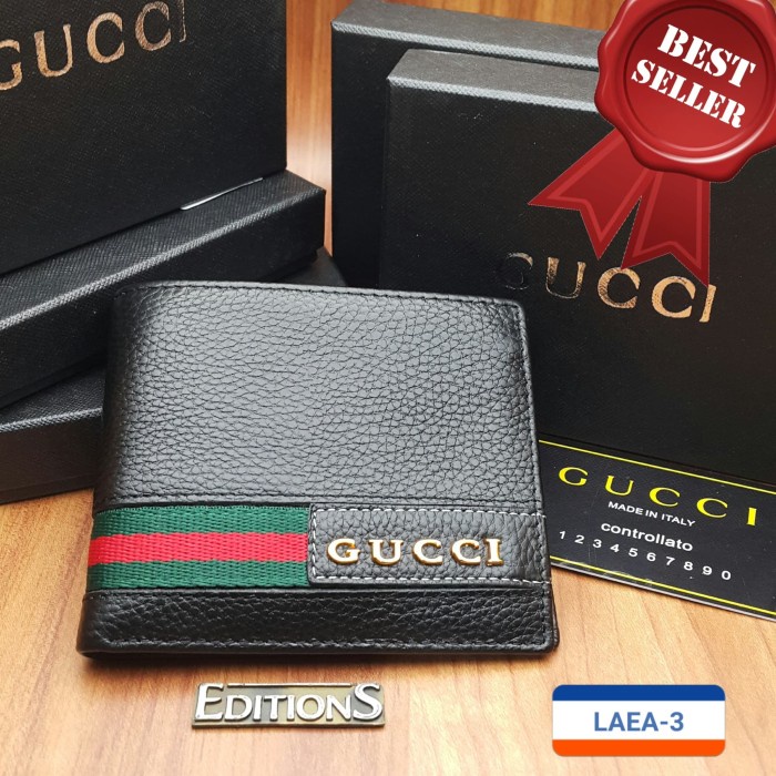 PROMO DOMPET PRIA KULIT ASLI IMPORT MURAH GUCCI LAEA -3 NEW EDITIONS