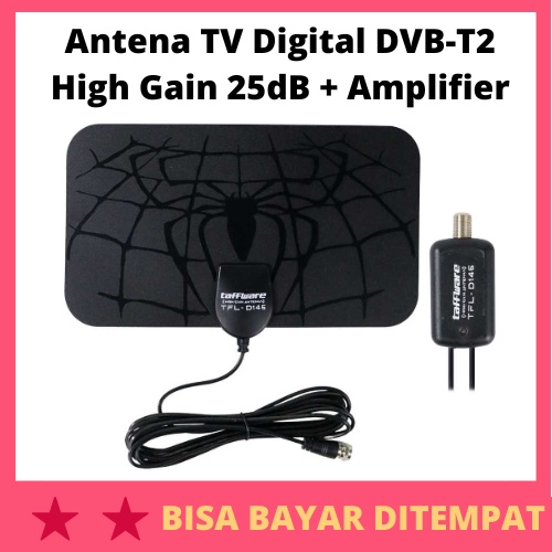 Antena TV Digital DVB-T2 High Gain 25dB + Amplifier / Antena Antenna Penguat Booster Sinyal Signal S