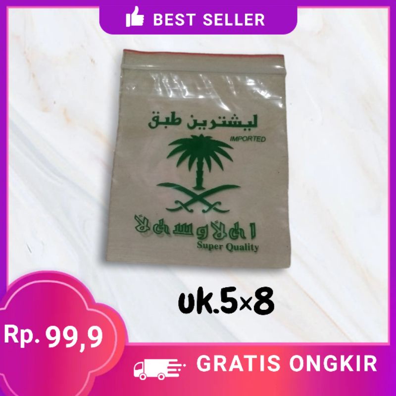 plastik klip oleh-oleh haji umroh uk.5x8 cm isi 100 lb