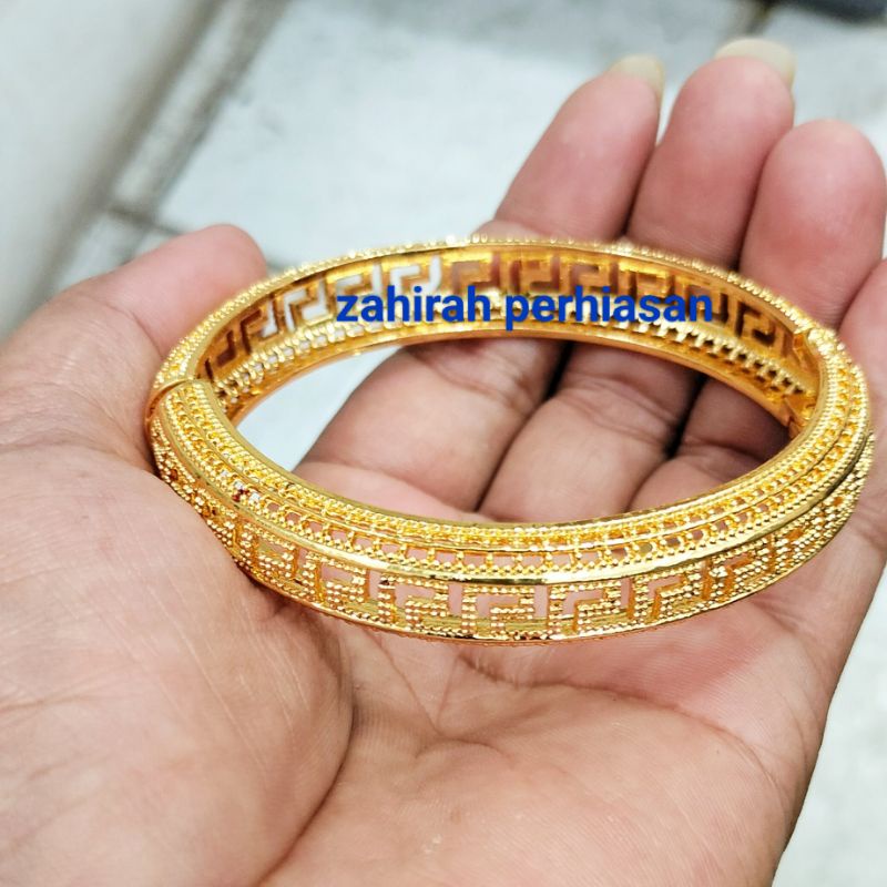 GELANG WANITA HONGKONG LAPIS EMAS 24K GELANG PERHIASAN WANITA MASA KINI