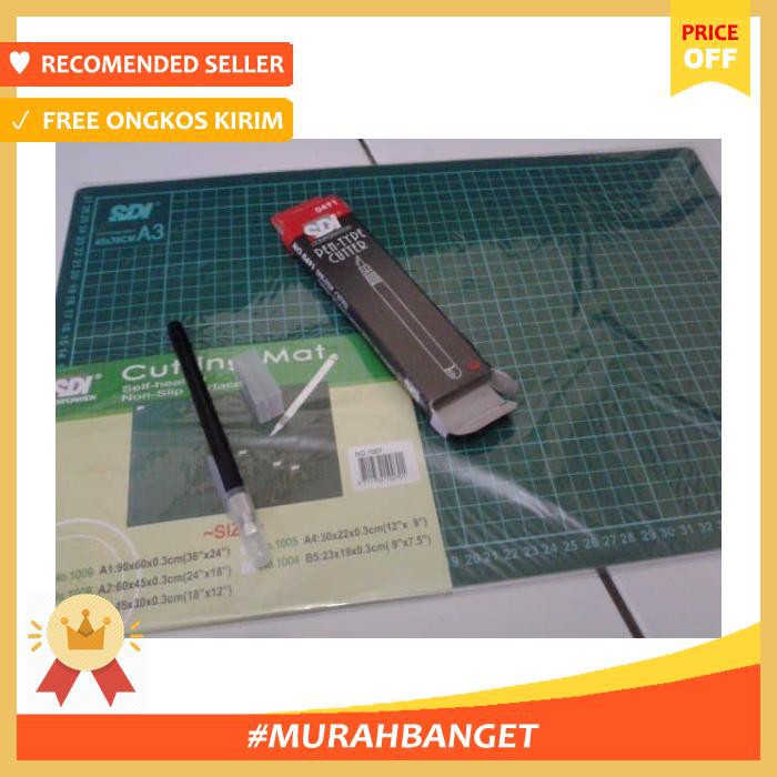 

Alat Pemotong Kertas - Paket Sdi Cutting Mat A3 & Pen Cutter Cuter Alas