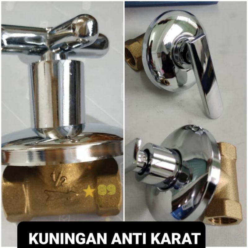 STOP KRAN TANAM WALL SHOWER/KERAN SHOWER TANAM/STOP KRAN SHOWER TANAM MURAH/STOP KRAN KUNINGAN