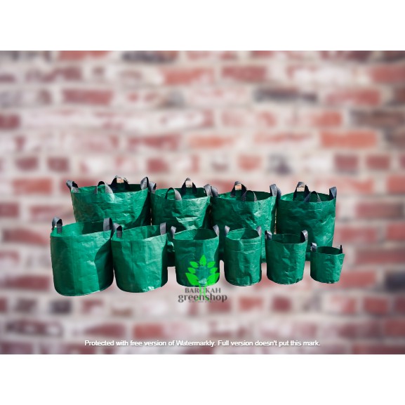 Planter bag 250 liter hijau bulat - pot - media tanam