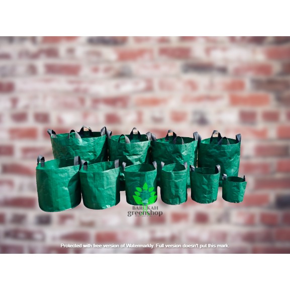 Planter bag 150 liter hijau bulat - pot - media tanam