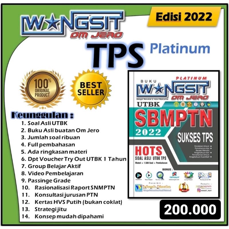 FLASHSALE TPS PLATINUM SBMPTN 2022 WANGSIT OM JERO