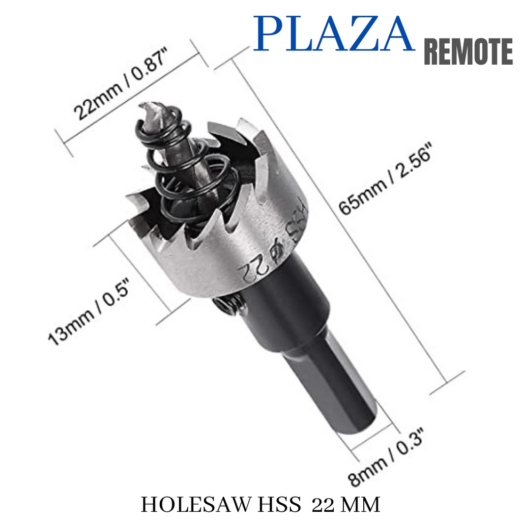 MATA BOR BESI HOLE SAW HSS TITANIUM DRILL BIT BESI METAL CARBIDE 22.5 MM