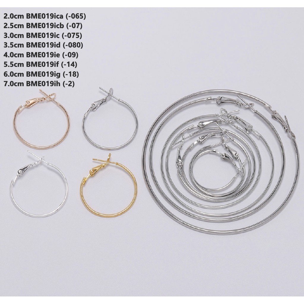 Anting Bulat Hoop Kait Uk 2.0-7.0cm, Harga/1-6set