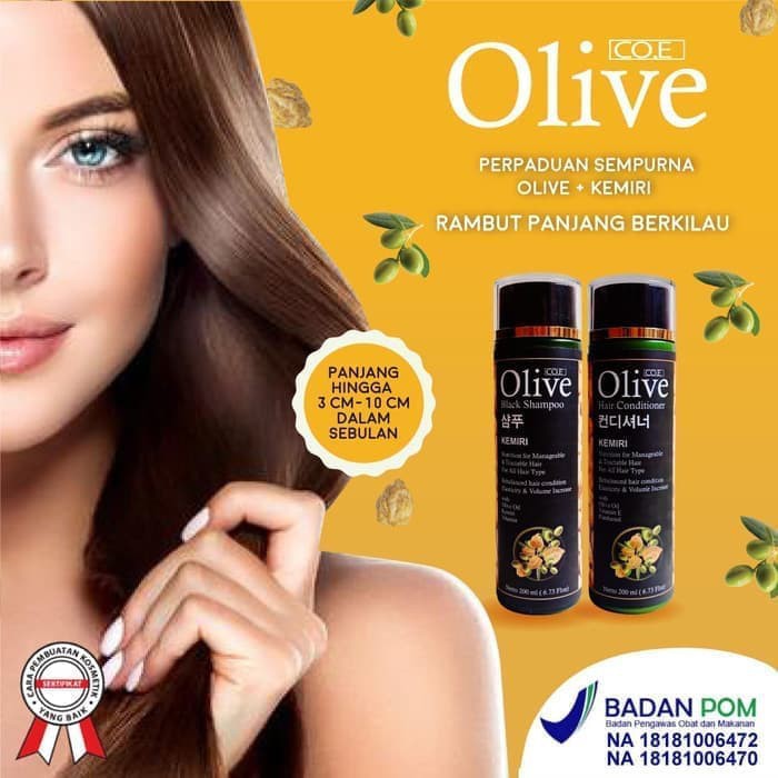 [BPOM] HAIR SHAMPOO OLIVE BLACK KEMIRI Olive black shampoo kemiri by COE olive kemiri Shampoo BPOM