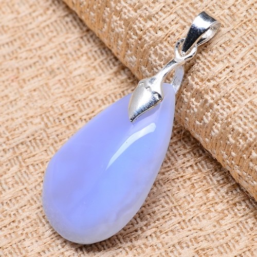 Natural Chalcedony Pendant 925 Sterling Silver 2.8gr JS808