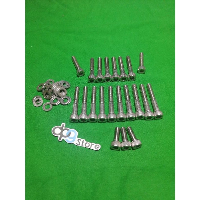 BAUT L STAINLESS BAUT MESIN BLOCK BLOK KANAN KIRI BAK MAGNET BAK KOPLING KARISMA SUPRA 125 KIRANA