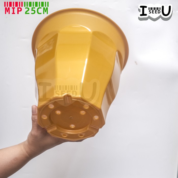 Pot Bunga Tinggi Warna Gold 25cm - MIP