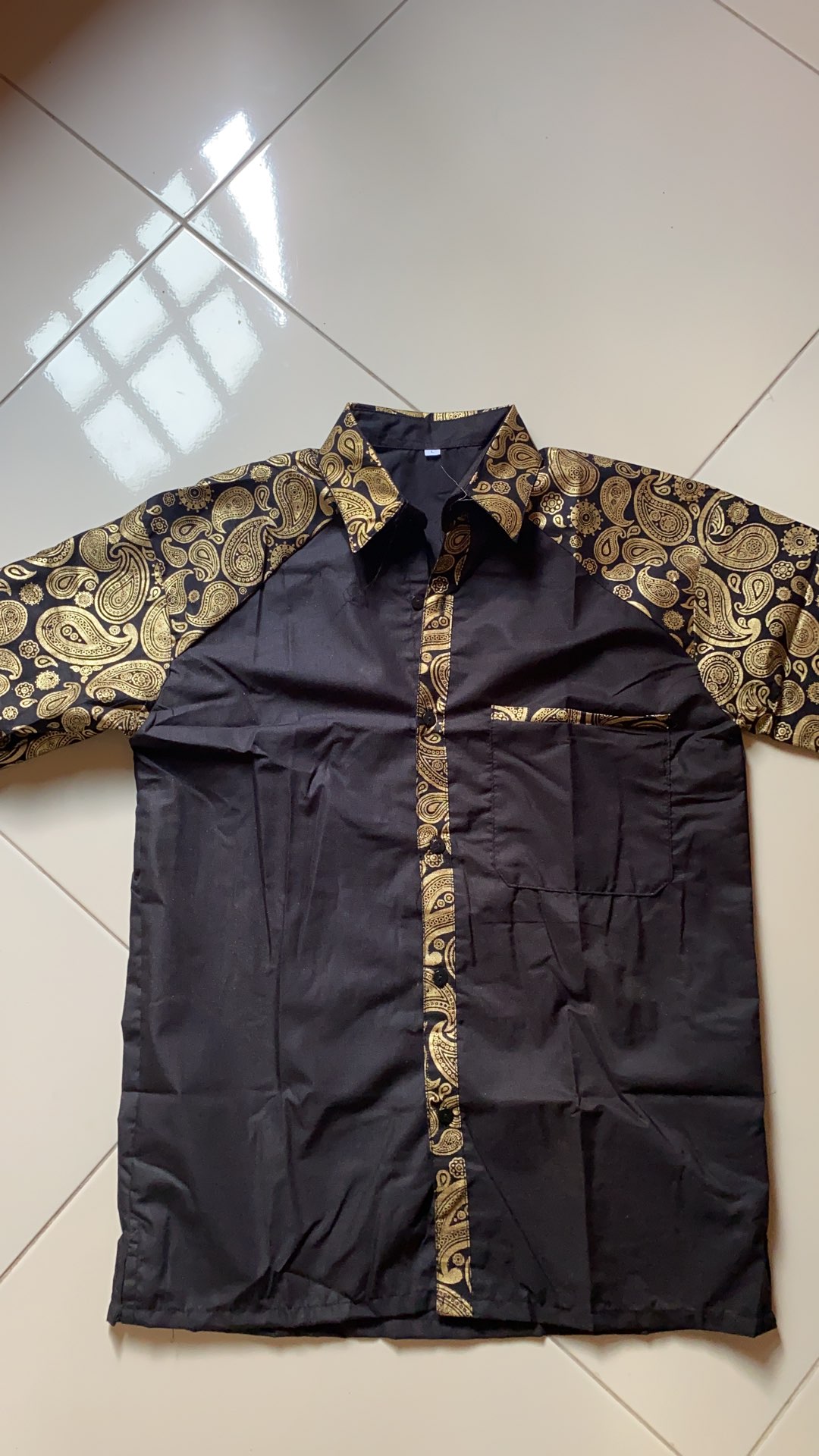 Kemeja Batik Kombinasi Pria Lengan Pendek & Panjang Terlaris & Termurah ,size M, L, Xl ( Original )