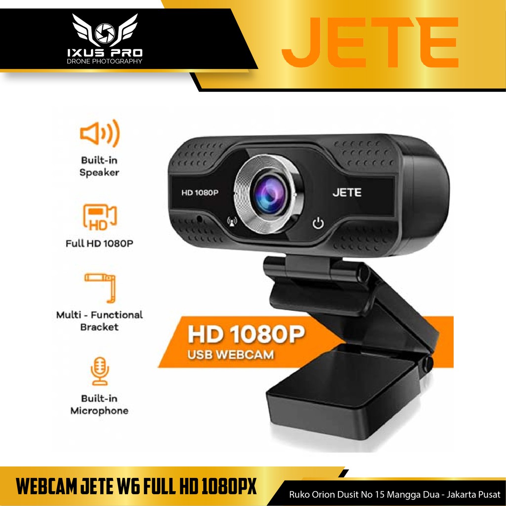 Webcam Jete W6 Full HD 1080px With Microphone - Garansi Resmi