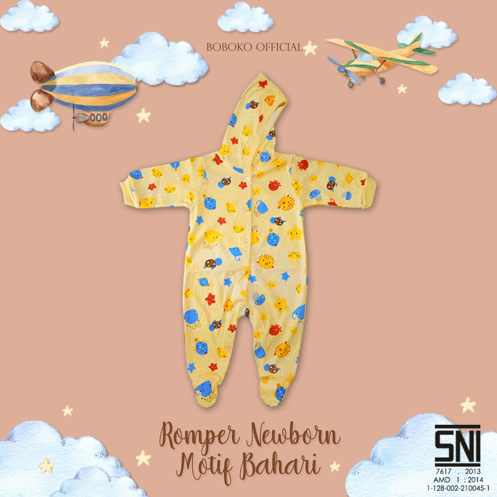 BOBOKO BAJU JUMSUIT BAYI  LENGAN TUTUP MOTIF RANDOM