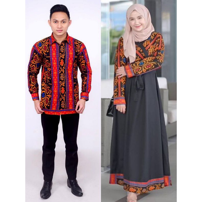 original batik couple kemeja gamis batik lengan panjang batik kampus