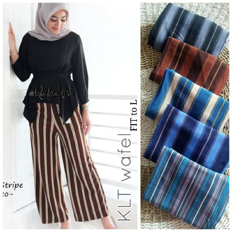 [Fashion Muslim]PROMO!! KULOT PANJANG bahan wafel | best seller | terlaris