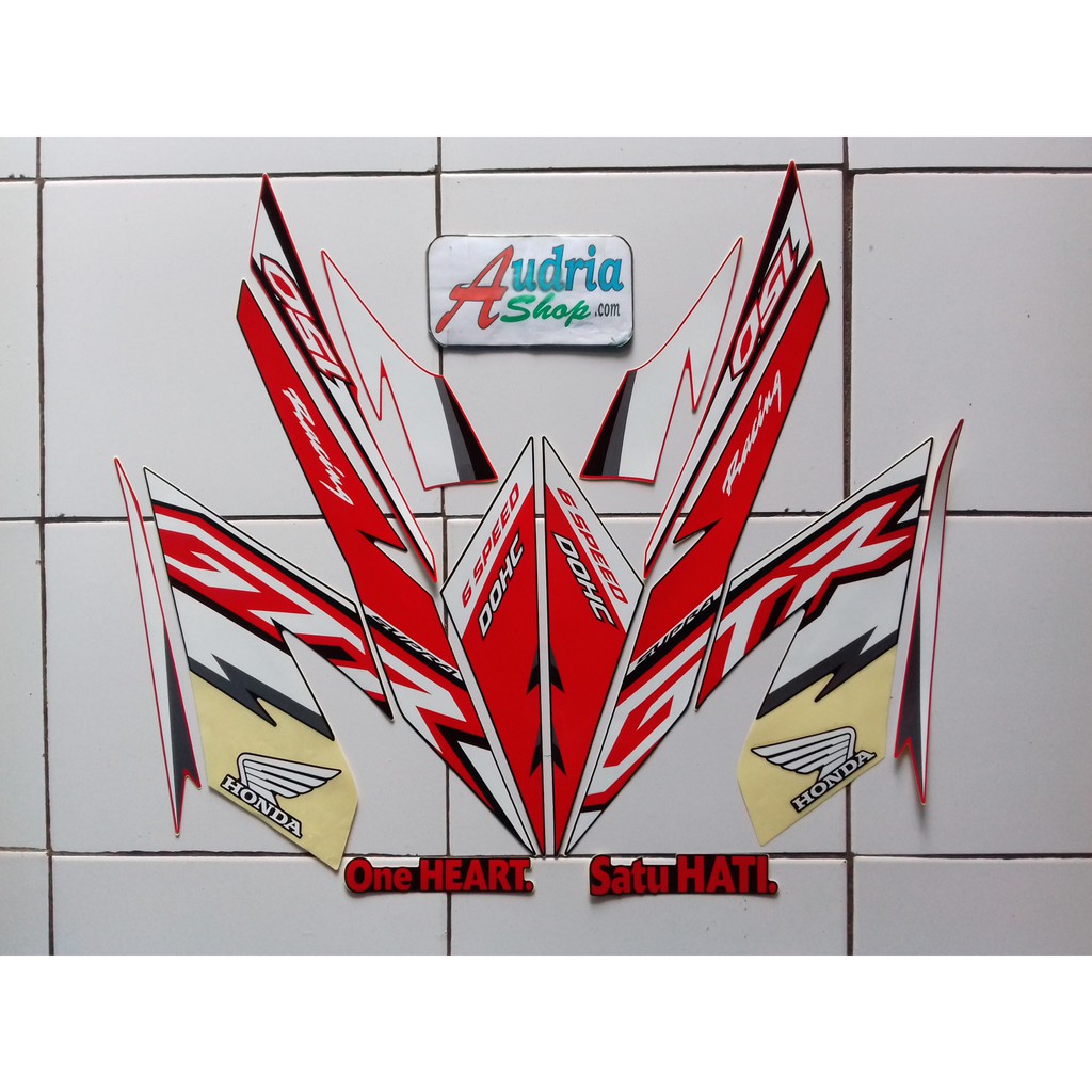  Stiker  Striping Motor  Honda Supra GTR  150 2021 Hitam Merah 