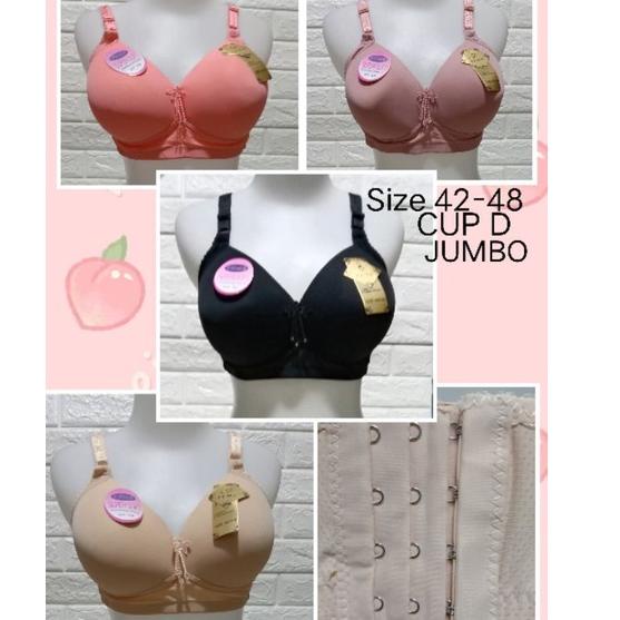 → BH FEMA Jumbo CUP D(Besar)(F 199 )251 size 42-48 Hak 4 BRA pakai Spon Tanpa Kawat Dewasa Remaja ゎ
