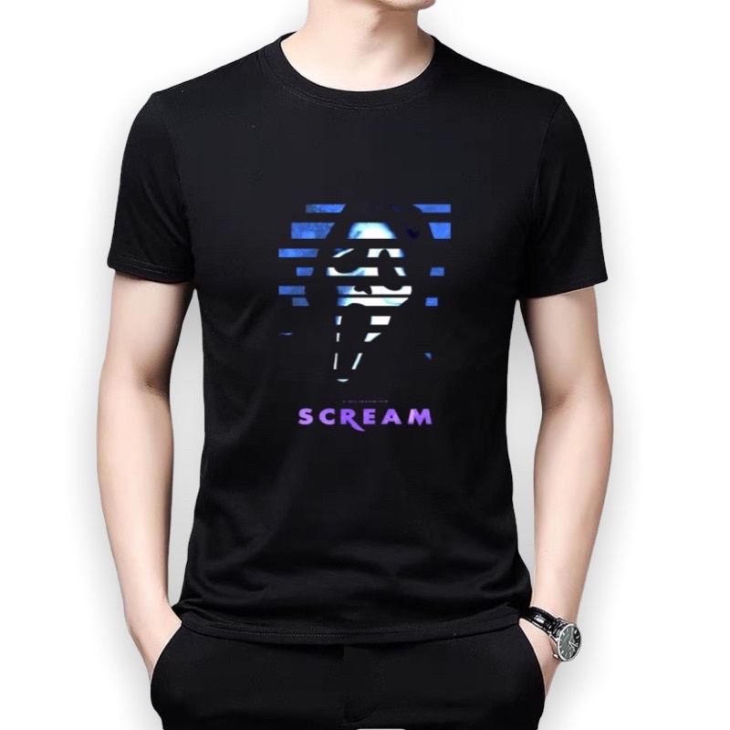 Kaos Tshirt  Pria Scary Baju Distro Basic Lengan Pendek Kasual