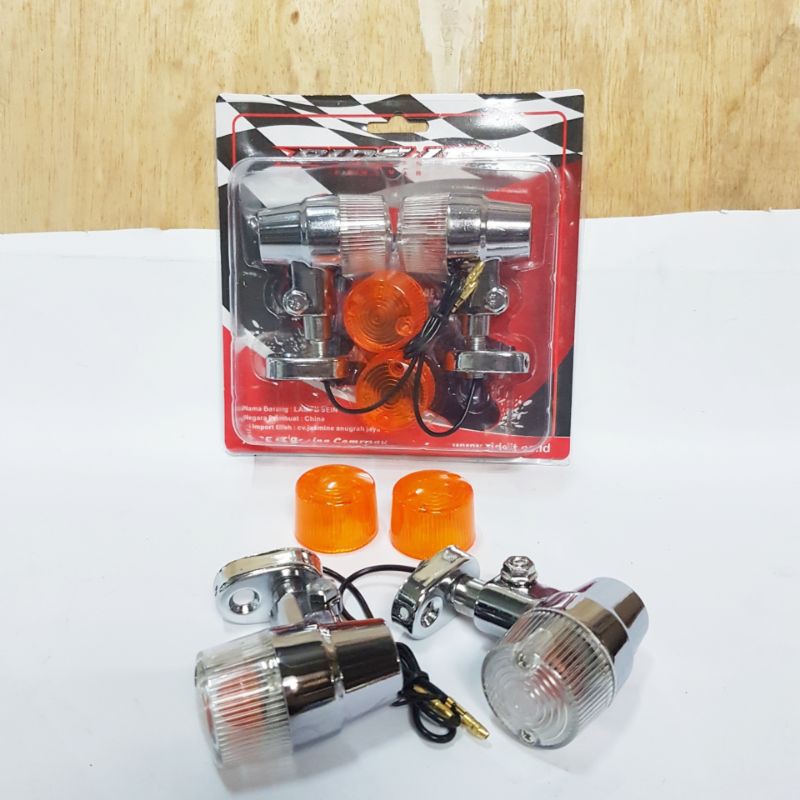 Riting Bulat Sein Palu Kotak palu HD Chrome Lampu Sein CB Classic Ride IT