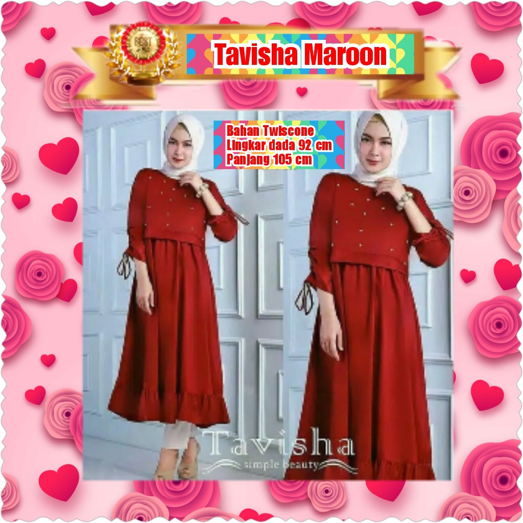 TAVISHA TUNIK PEACH / PAKAIAN MUSLIM WANITA/TERPOPULER/TERLARIS/TERMURAH/KONDANGAN