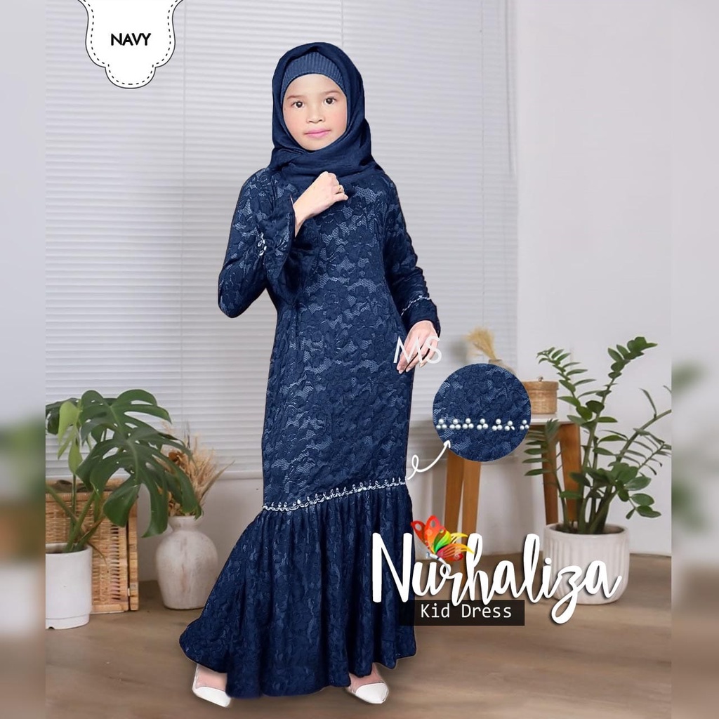 MAXY NURHALIZA MUTIARA DUYUNG, BRUKAT FURING, GAMIS HIJAB MUSLIM, MAXY DRESS, 3 UKURAN, ADA KID ANAK