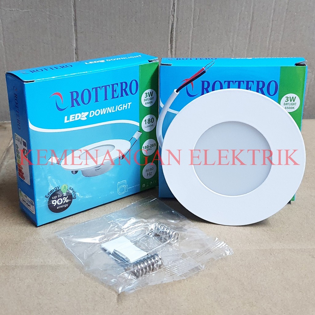 LAMPU DOWNLIGHT LED PANEL ROTTERO 3W 3 W 3 WATT 3WATT PLAFON INBOW