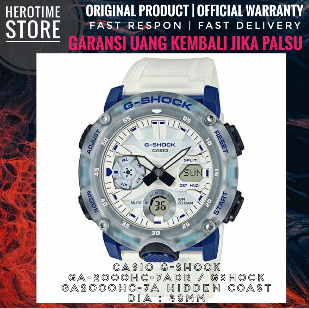 Jam Tangan Casio G-Shock GA-2000HC-7ADR / GShock GA2000HC-7A Hidden Coast Garansi Resmi ORIGINAL