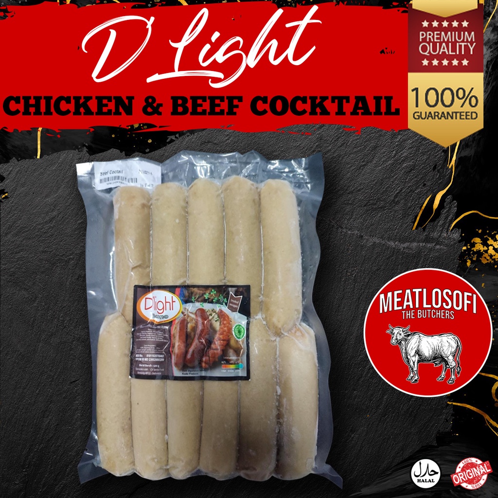 

Sosis Beef Coctail D'light Econo mix Daging ayam dan Daging Sapi 500gr