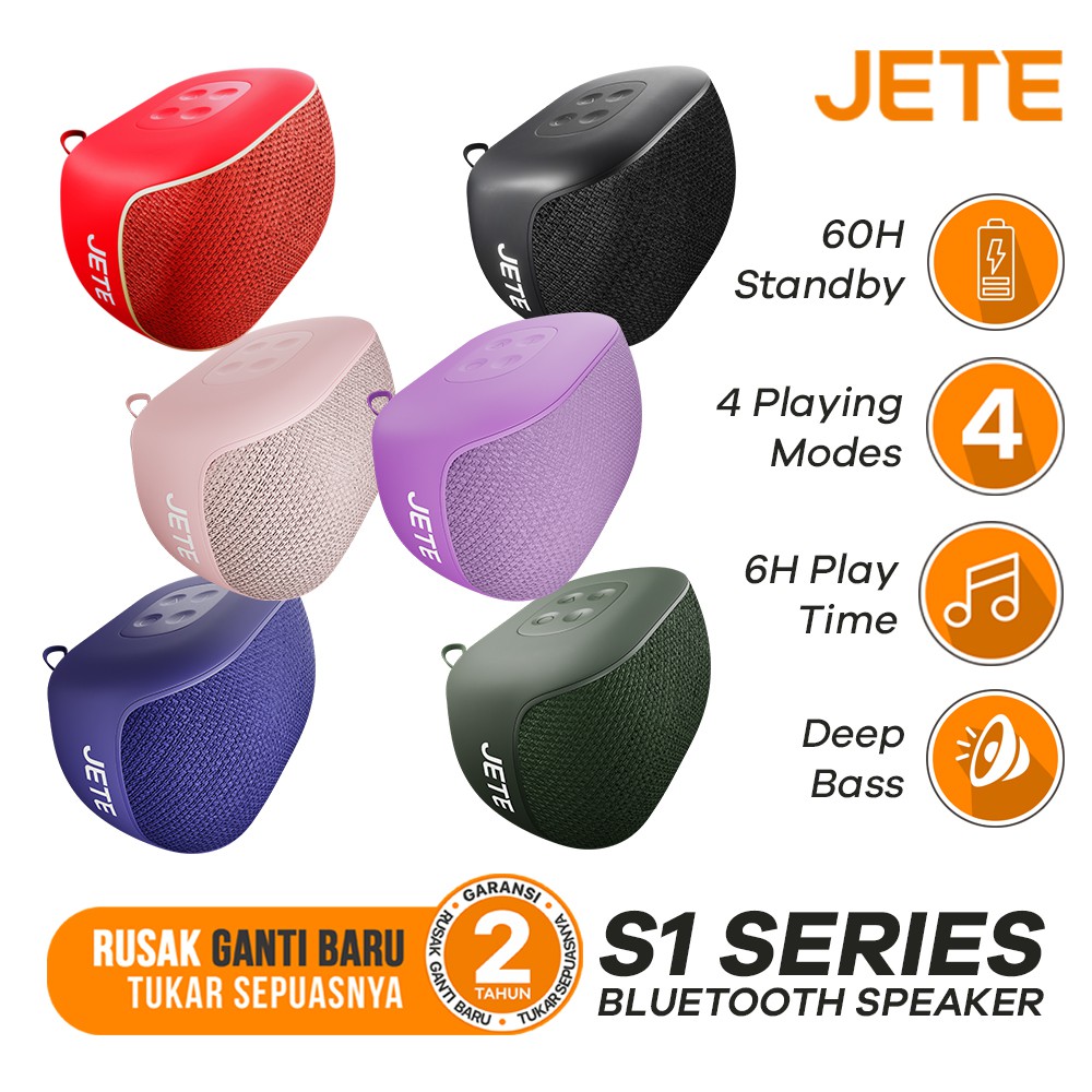 Speaker Bluetooth Portable JETE S1 – Speaker mode TWS – Garansi Resmi 2 Tahun