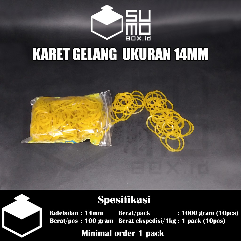 isi 100gram Karet gelang kuning 14mm/merah 11mm matang untuk ikat