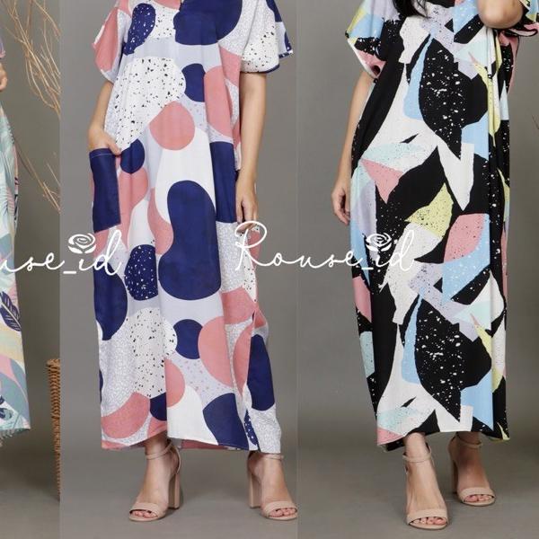 ☎ PART 1 ( LD 130 ) DASTER PANJANG BUSUI RAYON PREMIUM SEMATA KAKI ROUSE ID ☏