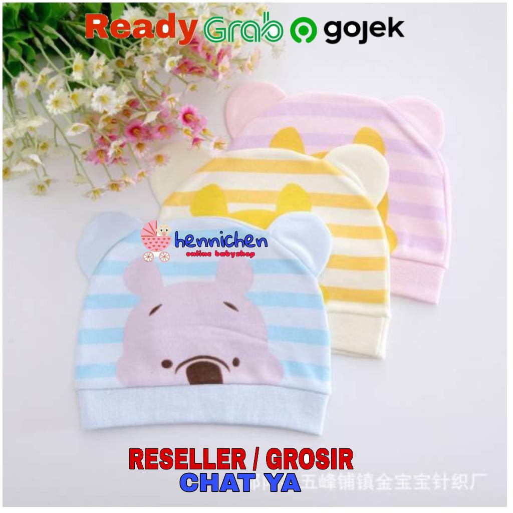 TOPI BAYI KUPLUK LUCU EDISI LEMBUT  0-6 bulan