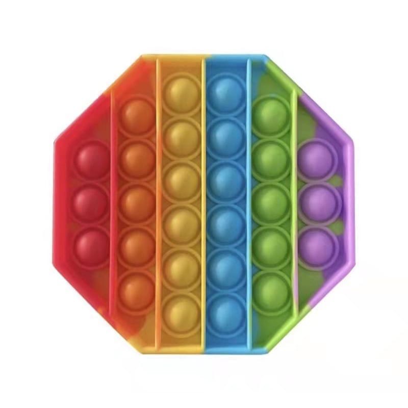 ~ PIYOSHI08 ~ Pop It Mainan Penghilang Stress Fidget Push Toys Murah MA12-SEGI DELAPAN RAINBOW