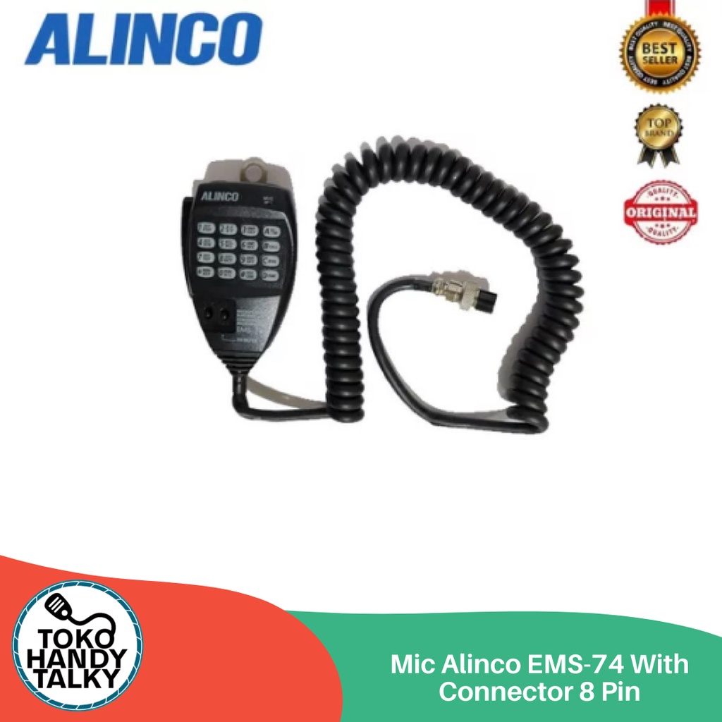 MIC EXTRA MIC RADIO RIG ALINCO EMS-74  EMS74 EMS 74 WITH CONNECTOR 8 PIN NEW ORIGINAL