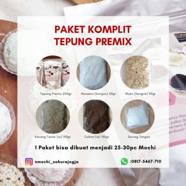 Paket komplit DIY Mochi Jepang - Tepung premix + Filling