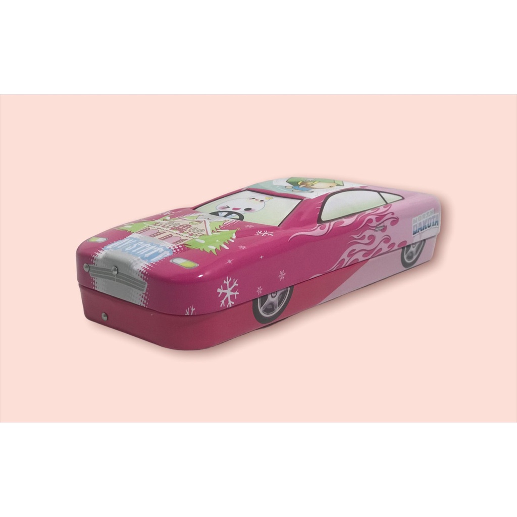 TEMPAT PENSIL KALENG MOBIL 2 TINGKAT KOTAK PENSIL PENCIL CASE CAN CARS BLUE ORANGE RED GREEN BLACK
