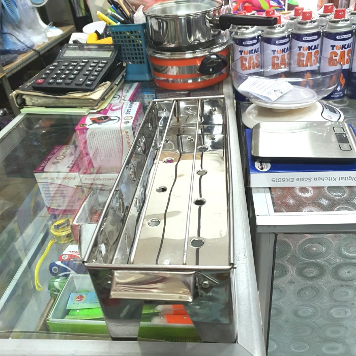 Panggangan Bakaran Sate Bahan Stainless 36x12x10cm