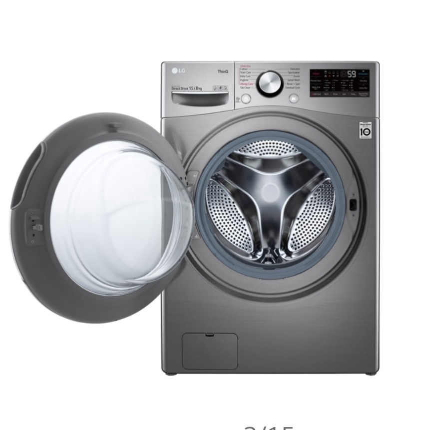Front Loading LG F2515RTGV / Washer Dryer LG F 2515RTGV Garansi Resmi