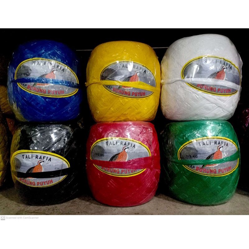 

Tali rafia 500 gram cap puyuh warna warni/Rafia 500 gram