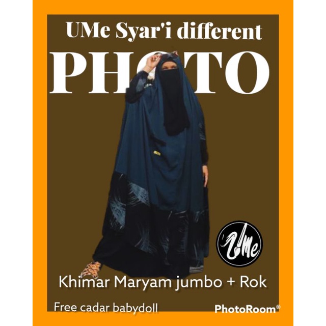 Khimar Maryam jumbo motif/on the floor/one piece/jilbab sampai lantai