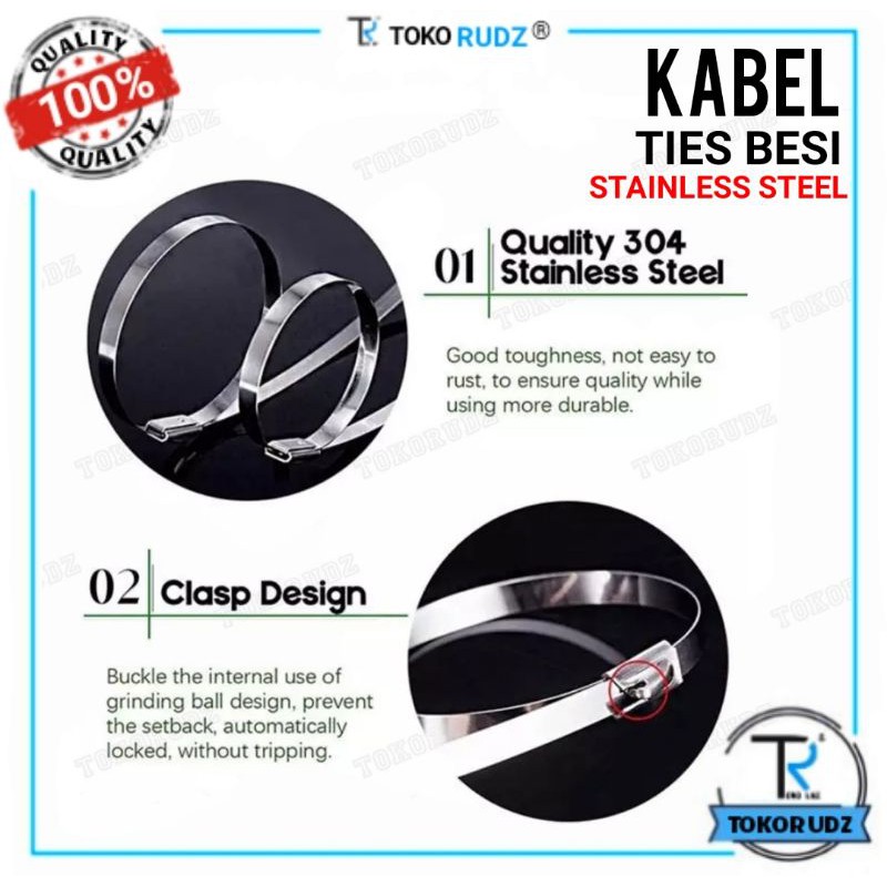 Kabel Ties Tis Tie Tali Besi Stainless Steel Pengikat Pipa Knalpot Klem