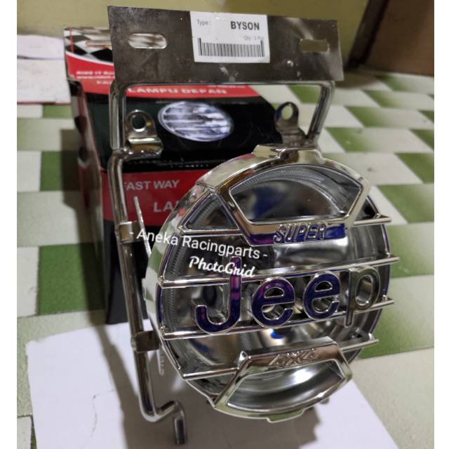 Lampu jeep byson satu set dudukan / lampu depan byson custom / refletor byson bison jeep