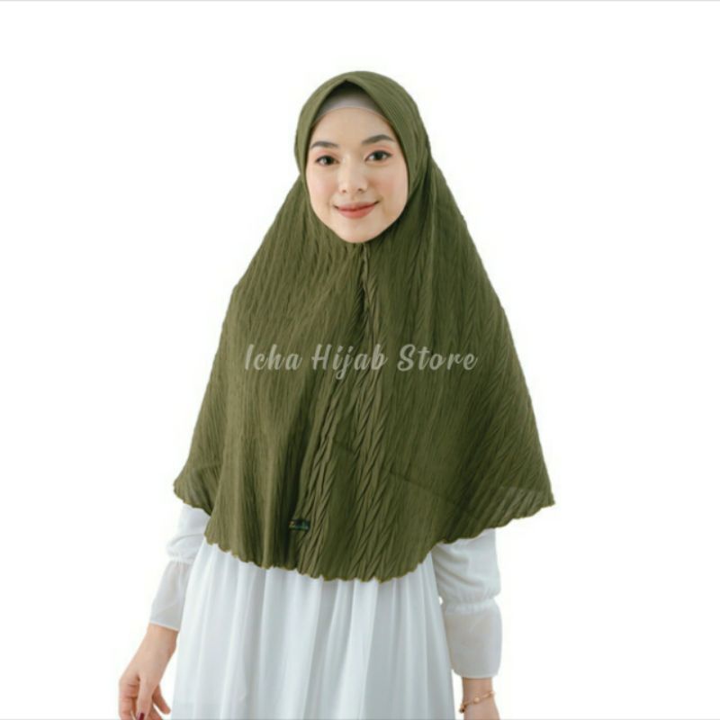  Hijab Khimar Padi- Kerudung Instan Plisket Padi Jilbab Pet Antem Diamond