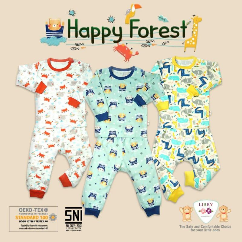 Baju Anak Libby Setelan Oblong Panjang Celana Panjang Ukuran L 2L XL (3 stel)