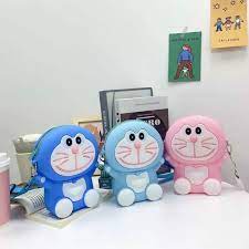 FAMILYGAMES Tas selempang rubber jelly anak dewasa karakter jumbo lucu HP bebek doraemon sally duck