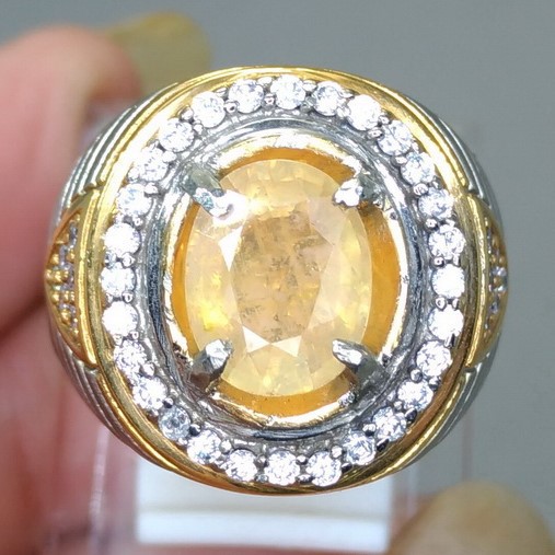 Batu Cincin Yellow Safir Yakut Kuning emas ori asli