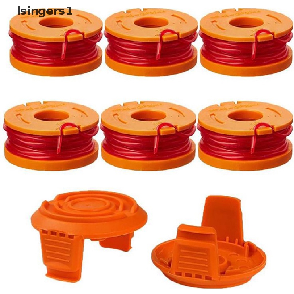 (lsingers1) Worx Trimmer Spool Line (6) WA0004 Spool Cap Cover WA6531 (2) 8 Pak